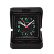 Wm Widdop Quartz Travel Alarm Clock - Black Foldable Case