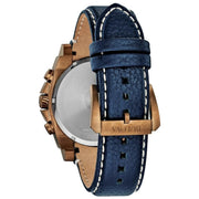 Bulova Mens Precisionist 46mm Chronograph Leather Strap Watch 97B186