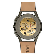 Bulova Curv Chronograph Mens Leather Strap Watch 98A231