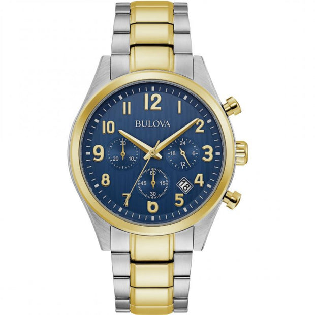 Bulova Chronograph Mens Two-Tone Watch Watch 98B346