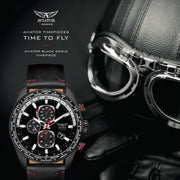 Aviator F-Series Mens Professional Chronograph Leather Strap 45mm Watch AVAW9485