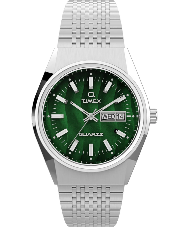 Timex Q Timex Reissue Falcon Eye 38mm Green Dial Stainless Steel Watch TW2U95400