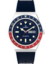 Timex Q Timex 38mm Blue Rubber Strap Watch TW2V32100