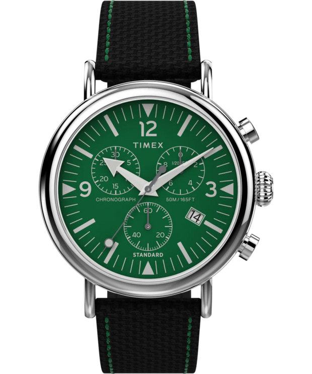 Timex Standard Chronograph Green Dial 41mm Fabric Strap Watch TW2V43900