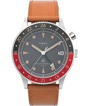 Timex Waterbury Traditional GMT 39mm Brown Leather Strap Watch TW2V74000