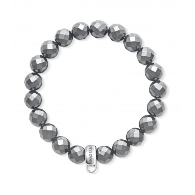 Thomas Sabo Charm Club Haematite Beads Charm Bracelet 925 Sterling Silver X0187-064-11