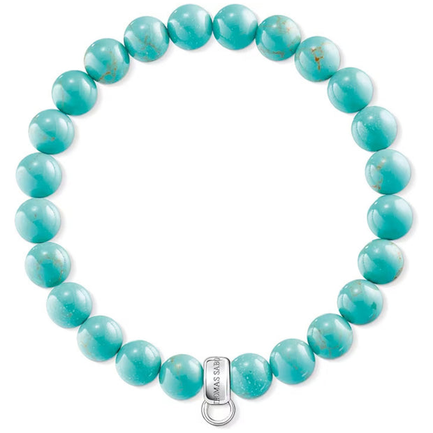 Thomas Sabo Charm Club Silver Turquoise Bead Charm Bracelet X0213-404-17-L15,5