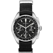 Bulova Lunar Pilot Mens Chronograph Black Nylon Strap Watch 96A225