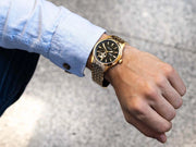 Bulova Mens Gold Tone Automatic Open Heart Stainless Steel Watch 97A168
