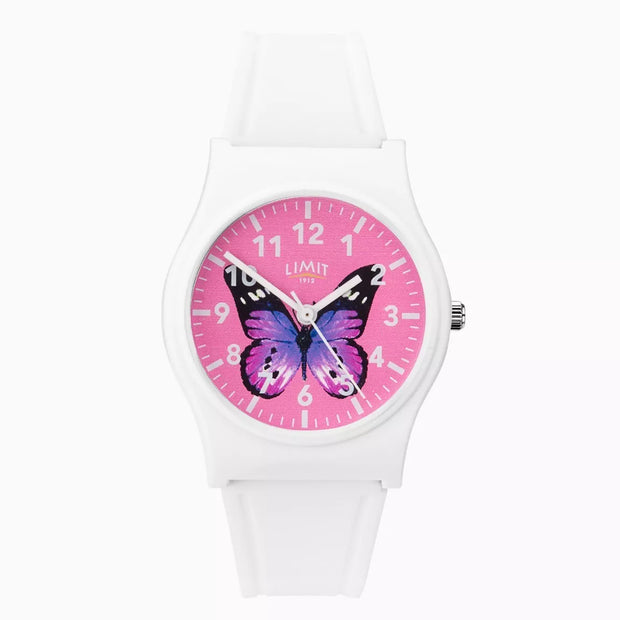 Limit Ladies Secret Garden Watch White Case Silicone Strap with Pink Dial 60030